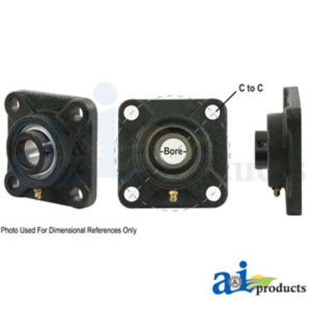 4 Bolt Flanged Bearing W/ Lock Collar, Re-Lubricatable 3.7"" x3.7"" x2.2 -  A & I PRODUCTS, A-WGFZ12-P